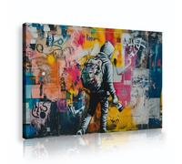 Graffiti Street Style Toile Art mural Urban Pop Man Toile Oeuvre d’art Impressions Affiches Peinture pour Bureau Étude Salle à manger Salle de sport Décoration intérieure 60x90cm Cadre intérieur