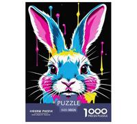 Graffiti Style Lapin Puzzle 1000 Pièces Educa Jouet Cadeau Unique De l'art De La Décoration Animaux Jeu Éduchatif Challenge Toy pour Adultes Et Enfants À Partir De 12 Ans 38x26cm/1000pcs