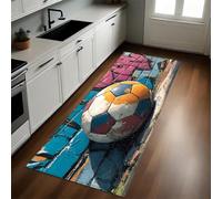 Graffiti Tapis de Cuisine Mur de Briques de Football Sportif 50 x 80 cm Antidérapant Résistant Lavable Tapis de Passage Couloir Buanderie Salle de Bain