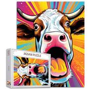 Graffiti Vache Puzzle 1000 pièces Bétail coloré - Jeu d'art difficile pour adultes