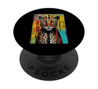 Graffiti Vibrant Léopard Animal Sauvage Art PopSockets PopGrip Adhésif