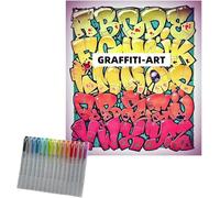 GRAFFLETTERS - Édition collector, cahier d'exercices de lettrage créatif graffiti et livre de coloriage, plus de 3 000 exemples de lettres graffitis, convient pour les amateurs de graffiti et les