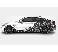 GRAFIC Autocollants latéraux de Voiture, Triangles Set Complet de Camouflage pour Voiture Autocollant de Voiture Autocollant de Course côté décoration Sport (Gris Satin)