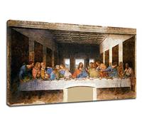GRAFIC Cadre Leonardo Da Vinci La dernière Cène - The last supper - toile cadre impression avec ou sans cadre en bois (CADRE AVEC STRUCTURE EN BOIS, CM 110X62)