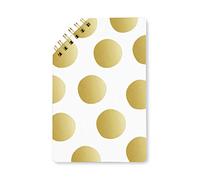 Grafik-Werkstatt 63523 Bloc-notes avec spirale à 45° | 50 feuilles lignées | Coupe cuivre | Pois | 9,5 x 14,5 cm | Or