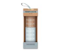 Grafik-Werkstatt Gourde en verre avec inscription amusante | avec dragonne | 550 ml | Gluck Gluck glücklich