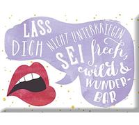 Grafik-Werkstatt Lass Dich Nicht untergriegen …. | Réfrigérateur Amusant avec Inscription en Allemand | 9 x 6, 5 x 0, 4 cm | Vintage | Rétro | Aimant nostalgique, métal, uni, 5 x cm