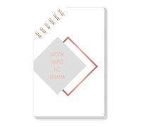 Grafik-Werkstatt Notizblock mit 45° Spirale | 50 Blatt liniert | Kupferschnitt| Work Hard no Drama | 9,5 x 14,5 cm Bloc-Notes, 63522, Blanc
