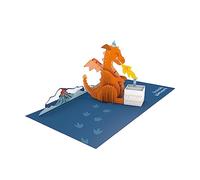 Grafik-Werkstatt |Pretty Pop-Up Carte en trois dimensions | Voeux d'anniversaire puissants de dragon