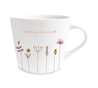 Grafik-Werkstatt Tasse à café 100% or véritable | Tasse en porcelaine | 420 ml | Lieblingsmensch