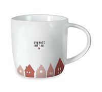 Grafik-Werkstatt Tasse à café en porcelaine avec inscription en allemand « Zuhause bist du » 300 ml