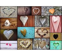 Grafika - Collage, Love - Puzzle 1000 Pièces - Photo-Montage de Coeurs - Puzzle Adulte - Fabriqué en France