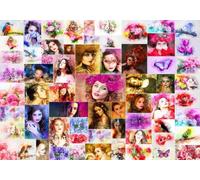 Grafika - Femmes, Puzzle 1500 Pièces - Nature & Forêt - Femmes, Fleurs et Papillons - Puzzle Adulte - Fabriqué en France