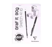 Clairefontaine Bloc agrafé GraF'it 96651C – 80 feuilles A5 DOT 90 g – Feuilles détachables