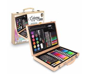 Grafix 150088 - Kit de peinture et dessin pour enfants - 180 pièces - Crayons de couleur, feutres, crayons de cire, aquarelle - Boîte à dessin