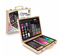 Grafix Kit de Coloriage Enfants 86 Pièces | Crayons de Couleur, Feutres, Crayons de Cire, Pastels à l'Huile, Aquarelle et plus | Malette Dessin Multicolor