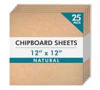 Grafix Lot de 25 Feuilles cartonnées Blanches, 30,5 x 30,5 cm, Naturel, 12" x 12"