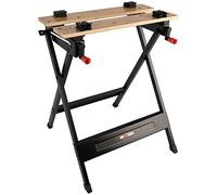 Grafner Établi Pliable avec mâchoires de Serrage, Charge Lourde jusqu'à 160 kg, avec échelle dimensionnelle et Angulaire, Grande Surface de Travail, Plan de Travail en Bambou, Table tendue