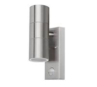 Grafner Lampe d'extérieur en acier inoxydable avec détecteur de mouvement Applique murale éclairage haut et bas 2 culots GU10 IP44