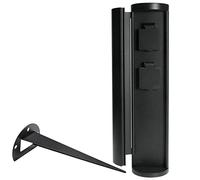 Grafner Prise de Jardin en Acier Inoxydable avec Piquet et Porte, 2 Prises, 3600 W, Noir, Hauteur : 39,5 cm, IP44, Pas de Rouille - revêtement par Poudre, Colonne d'énergie Multiple en métal, Prise