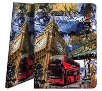 Grafoplás 1332445 Chemise de 30 pochettes transparentes A4 Couvercles polypropylène London, Collection Cities