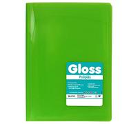 Grafoplás 1432520 Classeur de 10 pochettes semi-rigides polypropylène vert poly brillant