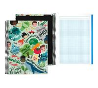 Grafoplás 16502648 Cahier quadrillé 5 x 5 A4 Couverture rigide 5 bandes couleur vert Collection Revolution certifié FSC