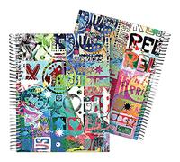 Grafoplás 16512618. Carnet A5 à spirale, couverture rigide en carton doublé, quadrillage 5 x 5, certifié FSC, collection Diverse, Relax