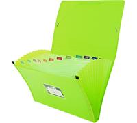 Grafoplás 2963421 Classeur à soufflet Vert, Taille Folio, 13 positions, Polypropylene, Like