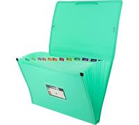Grafoplás 2963426 Classeur accordéon, vert menthe 13 positions, taille folio, polypropylène Like