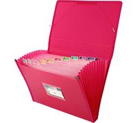 Grafoplás 2963454 Classeur accordéon, rose fuchsia, 13 positions, taille folio, polypropylène, Like