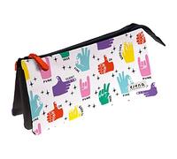 Grafoplás 37546703 Trousse Scolaire Trois Compartiments, 23,5 x 12 x 14 cm, Collection Elena Corredoira, Hands, Multicolore, 23,5x12x14cm, Motivation