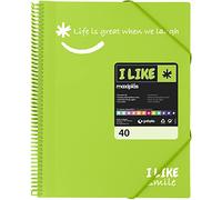 Grafoplás 39224021 Classeur à pochettes A4 Spirale 40 pochettes Vert, Polypropylène I Like Smile