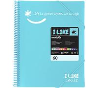 Grafoplás 39226033 Classeur à pochettes transparentes A4 Bleu clair 60 pochettes Polypropylène I Like Smile