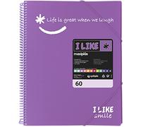 Grafoplás 39226069 Classeur à spirale 60 pochettes A4 Polypropylène Lavande I Like Smile