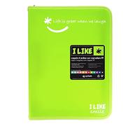 Grafoplás 4800921. Classeur à anneaux avec fermeture éclair, A4+, vert, 4 anneaux 25 mm, like, polypropylène