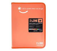 Grafoplás 4800984. Classeur à anneaux avec fermeture éclair, A4+, corail, 4 anneaux 25 mm, like, polypropylène