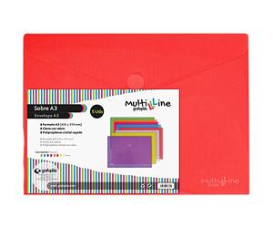 Grafoplas 4872451-Buste con capacità economici extra, colore: rosso, formato A3, 5 Pezzi