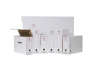 Grafoplás 70905900 Lot de 50 boîtes d'archives définitives en carton, format feuille allongée, 2 façades pour archives verticales et paysagères, certifiées FSC, 38,5 x 27,5 x 11,5 cm