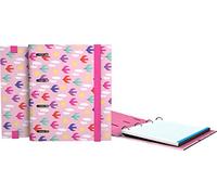 Grafoplás 88111932 Elena Corredoira Classeur avec recharge, 100 feuilles microperforées, quadrillage 5 mm et bord de couleur, multicolore, A5