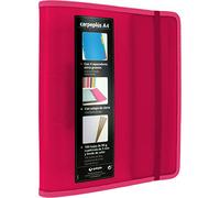 Grafoplás 88200054 Carpesano 4 anneaux, A4, Fuchsia, Polypropylène, avec rabat latéral, recharge de 100 feuilles, séparateurs et enveloppe transparente, multiline.