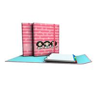 Grafoplás 88212657 Classeur à 4 anneaux avec solapa, A4, fermeture à gommes, avec recharge et séparateurs, dossiers, collection Mafalda, sagesse