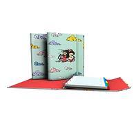 Grafoplás 88212658 Classeur à 4 anneaux avec solapa, A4, fermeture à gommes, avec recharge et séparateurs, dossiers, collection Mafalda, Voladora
