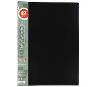 Grafoplás 98141410 Élite Classeur avec pochettes 20 pochettes transparentes Couverture semi-rigide Noir A3