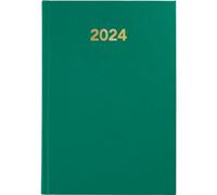 Grafoplás Agenda 2024 économique | Jour Page | Vert | Couverture rigide | Espagnol | 14,5 x 21 cm | Couvertures Vinyle | Série Bavière | Point de lecture | Parfait pour planifier votre année