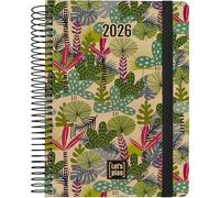 Grafoplas - Agenda 2026 un jour par page, Nature Amazonas, 15 x 21 cm, couverture rigide, couverture papier kraft et carton recyclé 100%, FSC, papeterie durable, annuel de janvier à décembre, avec