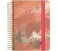 Grafoplas Agenda annuel 2025 a6 Motif Dreams en espagnol Couverture rigide doublée tissu Fermeture élastique Comprend des icônes et des messages autocollants Certifié FSC