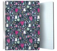 Grafoplas Bits&Bobs Park Cahier avec couverture en plastique, quadrillage 4 x 4, 90 grammes, spirale, FSC