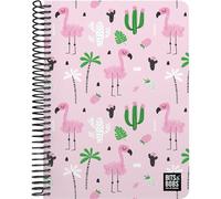 Grafoplás Bits&Bobs Tropical Cahier à couverture plastique, 80 feuilles quadrillées 4 x 4 90 grammes, format folio, spirale, fermeture de sécurité Coil Lock, certifié FSC, parfait matériel scolaire