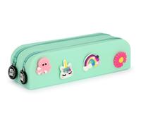 Grafoplás Bits&Bobs Trousse Scolaire en Silicone Pins Bits&Bobs, 20 x 5,5 x 6,5 cm, Vert Pastel, 20x5,5x6,5cm, Trousse Scolaire en Silicone Pins Bits&Bobs